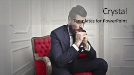  Presentation with lean management thinking - PPT layouts enhanced with bussinesman thinking in a red background and a  colored foreground