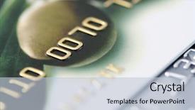  Presentation with electronic card - Cool new presentation theme with electronic bussiness - close-ups of credit card backdrop and a  colored foreground