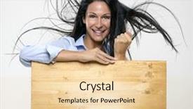  Presentation with advertisement - Theme featuring parole - beautiful woman in advertisement business background and a lemonade colored foreground