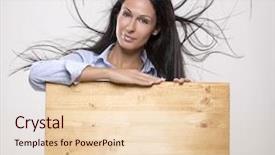  Presentation with airport boarding board - Cool new PPT layouts with parole - beautiful woman with advertisement board backdrop and a lemonade colored foreground