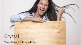  Presentation with advertisement - Slide deck enhanced with parole - beautiful woman with advertisement board background and a lemonade colored foreground