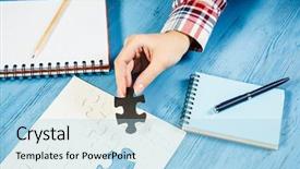  Presentation with bussiness - Presentation design with bussiness strategy - finally finding solution background and a light blue colored foreground