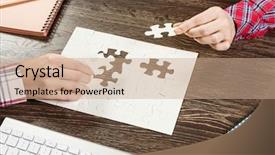  Presentation with solution - Slide set consisting of bussiness strategy - finally finding solution background and a  colored foreground