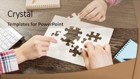  Presentation with finding purpose - PPT theme having bussiness strategy - finally finding solution background and a  colored foreground