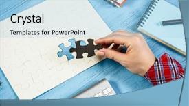  Presentation with finding the best international tealent - Presentation with bussiness strategy - finally finding solution background and a light blue colored foreground