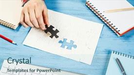  Presentation with solution - Presentation theme enhanced with bussiness strategy - finally finding solution background and a sky blue colored foreground