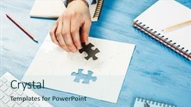  Presentation with finding a job - Presentation theme consisting of bussiness strategy - finally finding solution background and a light blue colored foreground