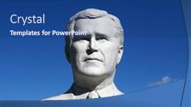 Presentation with dakota - PPT layouts enhanced with bust-of-george-bush-sculpture background and a ocean colored foreground