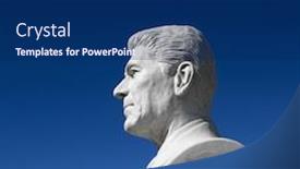  Presentation with president - Presentation theme enhanced with bust of ronald reagan sculpture against blue sky in president's park black hills south dakota background and a navy blue colored foreground