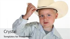  Presentation with cowboy hat - Presentation having buster - little american cowboy close up background and a  colored foreground