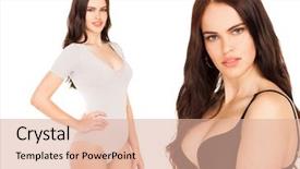  Presentation with sexy - Audience pleasing slide set consisting of busty - collage two sexy models young backdrop and a coral colored foreground