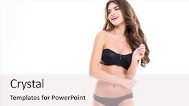  Presentation with black white love - Presentation theme with busty - lovely cute young woman background and a  colored foreground