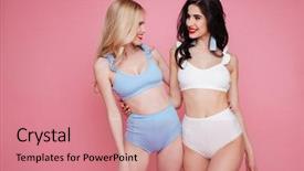  Presentation with two black women - Presentation theme having busty - picture of smiling young two background and a coral colored foreground