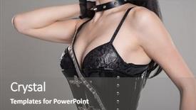  Presentation with black woman - Amazing theme having busty - sexy dominatrix woman wearing black backdrop and a gray colored foreground