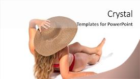  Presentation with young sing woman singing young - Audience pleasing PPT layouts consisting of busty - sexy young brunette woman posing backdrop and a white colored foreground