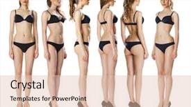  Presentation with theater black and white - Presentation theme consisting of busty - snap models full length portrait background and a  colored foreground