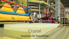  Presentation with tape measure - Slide deck having busy-afro-american-worker background and a yellow colored foreground