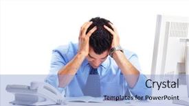  Presentation with stress - Presentation theme having busy businessman having stress background and a light blue colored foreground