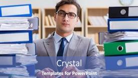  Presentation with busy work - Cool new PPT layouts with busy-businessman-under-stress-due backdrop and a teal colored foreground