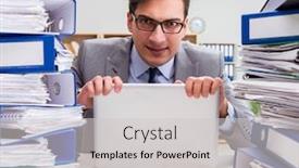  Presentation with busy work - Presentation consisting of busy-businessman-under-stress-due background and a light gray colored foreground