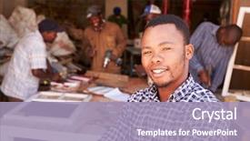  Presentation with south africa - Theme featuring busy carpentry workshop south africa background and a light blue colored foreground