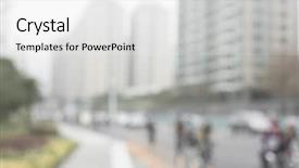  Presentation with urban buildings - Theme enhanced with busy city - abstract urban background with blurred background and a white colored foreground