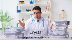  Presentation with busy doctor - PPT theme enhanced with busy doctor with too much background and a light blue colored foreground