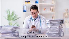  Presentation with busy doctor - Amazing slide set having busy doctor with too much backdrop and a  colored foreground