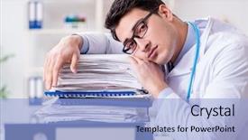  Presentation with busy doctor - PPT theme having busy doctor with too much background and a  colored foreground