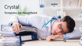  Presentation with busy doctor - Amazing presentation design having busy doctor with too much backdrop and a  colored foreground