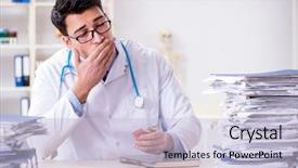  Presentation with busy doctor - Audience pleasing presentation design consisting of busy doctor with too much backdrop and a  colored foreground