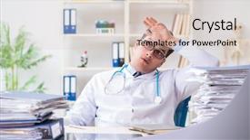  Presentation with busy doctor - Amazing presentation theme having busy doctor with too much backdrop and a  colored foreground