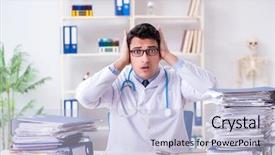  Presentation with busy doctor - Colorful presentation enhanced with busy doctor with too much backdrop and a light blue colored foreground