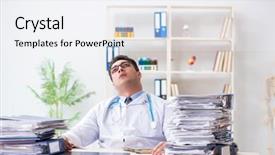  Presentation with busy doctor - Colorful presentation design enhanced with busy doctor with too much backdrop and a  colored foreground