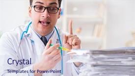  Presentation with busy doctor - Audience pleasing slide set consisting of busy doctor with too much backdrop and a  colored foreground