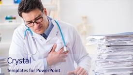  Presentation with busy doctor - Beautiful slide set featuring busy doctor with too much backdrop and a  colored foreground