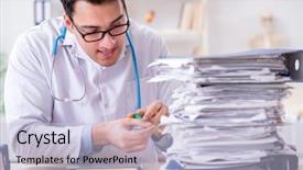  Presentation with busy doctor - Presentation design enhanced with busy doctor with too much background and a  colored foreground