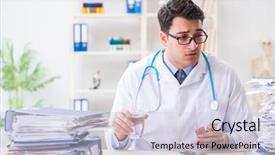 Presentation with busy doctor - Amazing presentation theme having busy doctor with too much backdrop and a  colored foreground