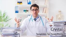  Presentation with busy doctor - Colorful presentation enhanced with busy doctor with too much backdrop and a  colored foreground