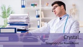  Presentation with busy doctor - Amazing slide set having busy doctor with too much backdrop and a violet colored foreground