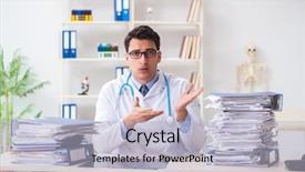  Presentation with busy doctor - Colorful PPT theme enhanced with busy doctor with too much backdrop and a light gray colored foreground