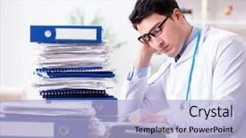  Presentation with busy doctor - PPT theme consisting of busy doctor with too much background and a  colored foreground