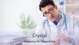  Presentation with busy doctor - Beautiful slide deck featuring busy doctor with too much backdrop and a  colored foreground