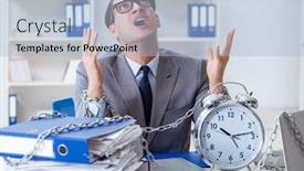  Presentation with busy - Beautiful PPT layouts featuring busy-employee-chained backdrop and a light blue colored foreground