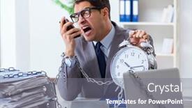  Presentation with busy - Presentation having busy-employee-chained background and a  colored foreground