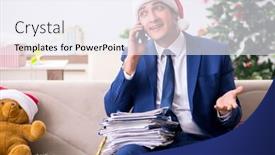  Presentation with busy - PPT layouts enhanced with busy employee working from home background and a sky blue colored foreground