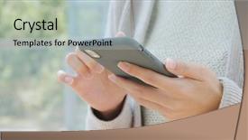  Presentation with retail smart phone shopping - Beautiful presentation theme featuring busy fashion - use of smart phone backdrop and a light gray colored foreground