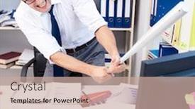  Presentation with busy - Colorful PPT theme enhanced with busy-frustrated-businessman-angry backdrop and a coral colored foreground