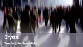  Presentation with rush hour - Presentation theme featuring busy lifestyle - image of people walking background and a gray colored foreground