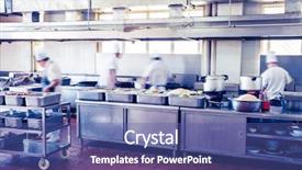  Presentation with chinese restaurant - Cool new slide set with busy lifestyle healthy - kitchen of a chinese restaurant backdrop and a ocean colored foreground